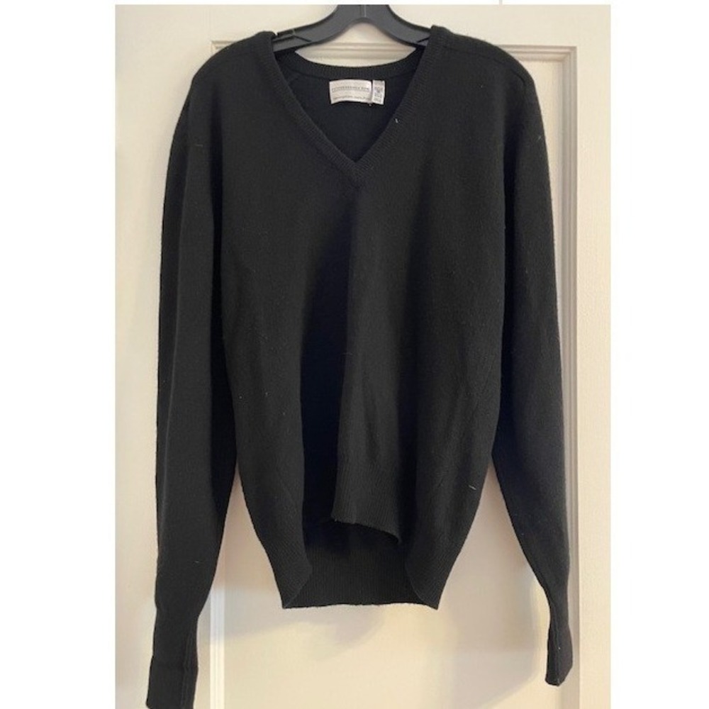 CASHMERE Peterborough Row for Bloomingdales black sweater SMALL Mens PREPPY